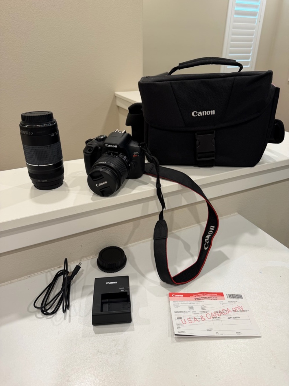 Canon EOS Rebel T6 Camera Kit with Strap and Bag